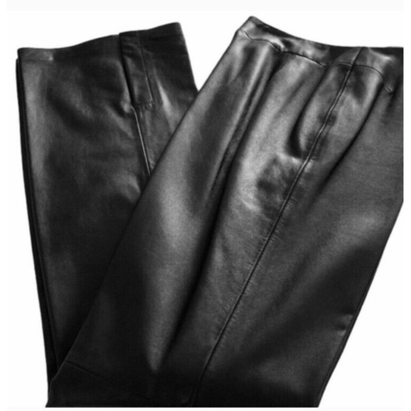 Dana Buchman Black Soft Leather Pants Size 16 - Picture 5 of 15